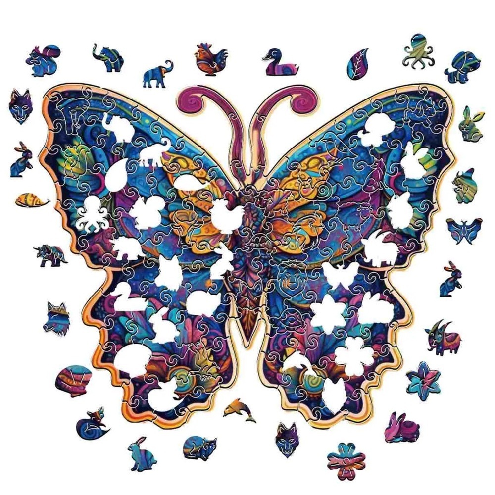 Vibrant Butterfly Wooden Puzzle